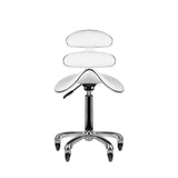 ActiveShop AM-880 Height-Adjustable Beauty Chair White - close-up of the upholstery and adjustment details