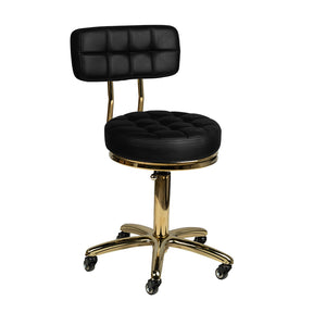 ActiveShop AM-961 Beauty Chair Black & Gold - full product view at an angle on a white background