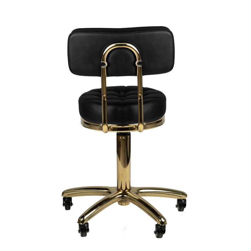 ActiveShop AM-961 Beauty Chair Black & Gold - full product view on a white background