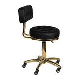 ActiveShop AM-961 Beauty Chair Black & Gold - full product view on a white background