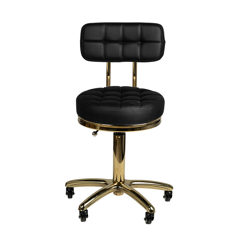 ActiveShop AM-961 Beauty Chair Black & Gold - full product view on a white background