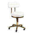 ActiveShop AM-961 Beauty Chair White & Gold - full product view at an angle on a white background