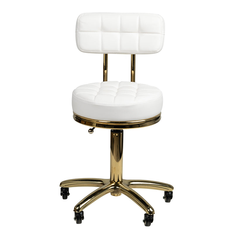 ActiveShop AM-961 Beauty Chair White & Gold - full product view on a white background