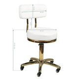 ActiveShop AM-961 Beauty Chair White & Gold - full product view on a white background