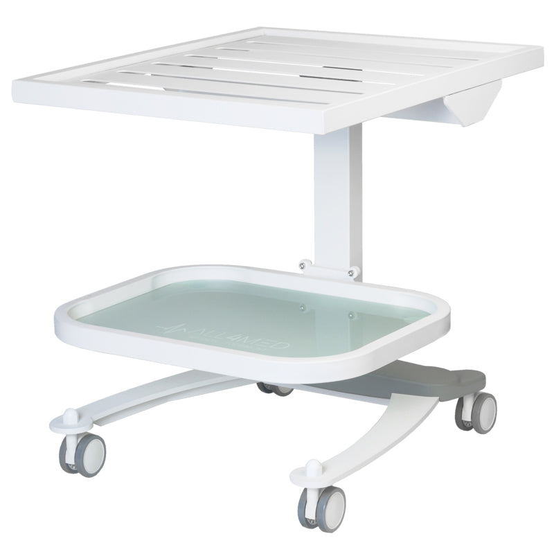ActiveShop Autoclave Atlas Table Trolley - front view showing the storage and construction details