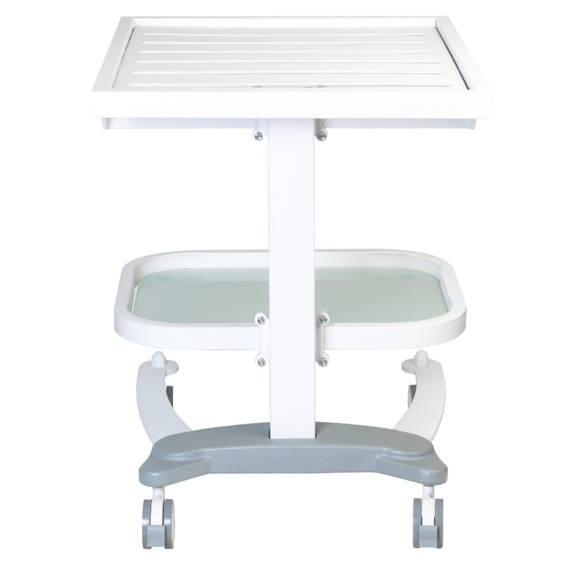 ActiveShop Autoclave Atlas Table Trolley - front view showing the storage and construction details