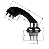 ActiveShop Backwash Unit Hand Shower Black - dimensions and measurements shown