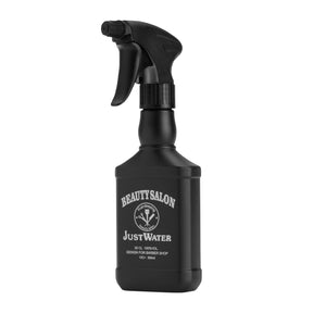 ActiveShop Barber Hair Spray Bottle Black 300ml - round salon spray bottle and printed design on a white background