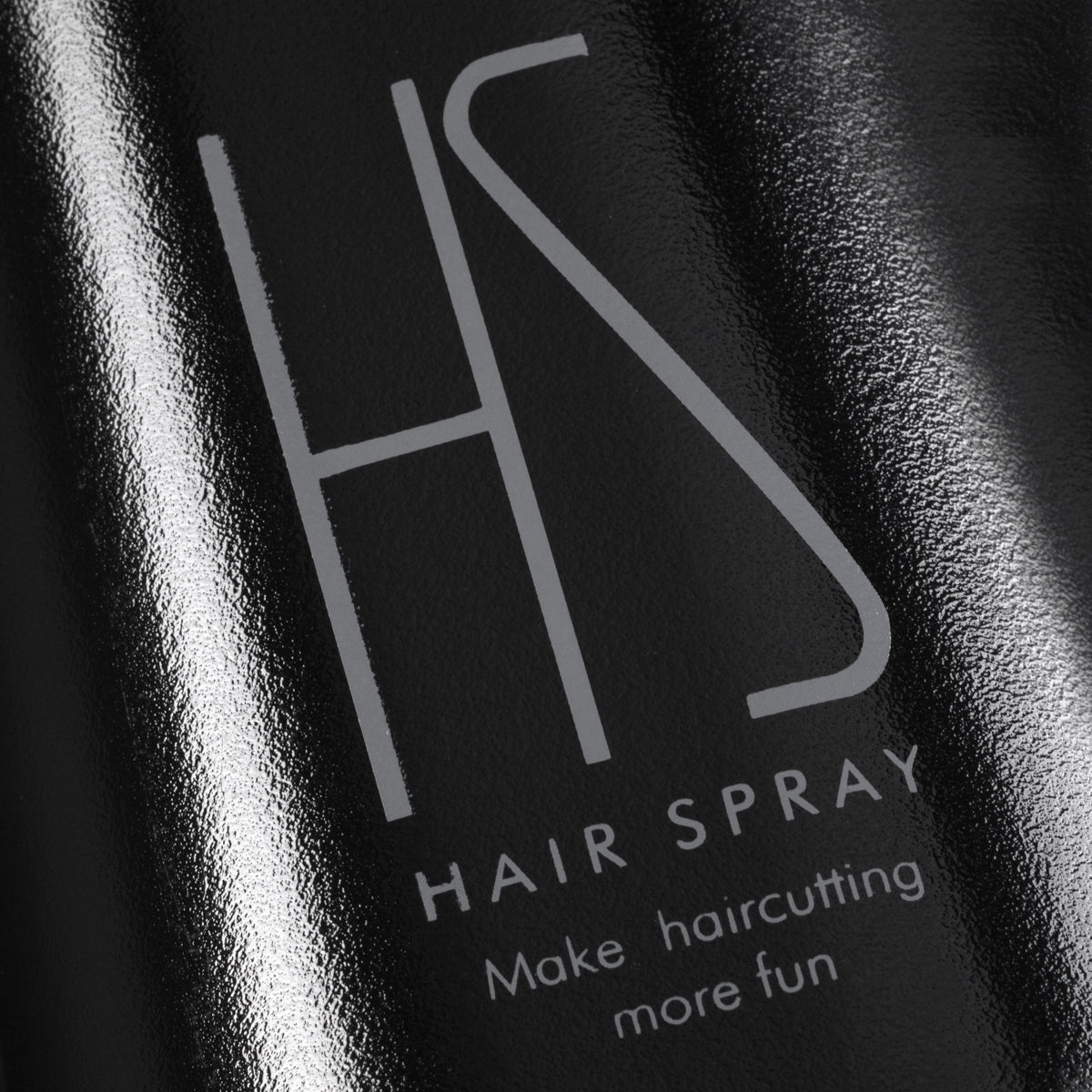 ActiveShop Barber Pro Spray Bottle Black - round salon spray bottle and printed design on a white background