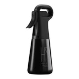 ActiveShop Barber Pro Spray Bottle Black - round salon spray bottle and printed design on a white background