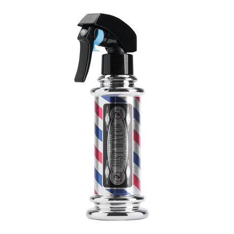 ActiveShop Barber Sprayer Silver Barber A-12 300ml - round salon spray bottle and printed design on a white background