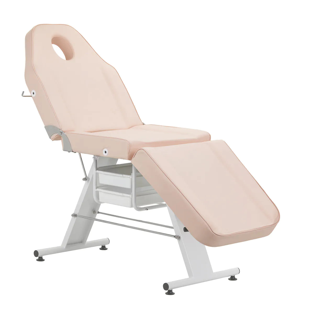 ActiveShop Basic 202 Hydraulic Beauty Bed With Trays Pink - full product view on a white background