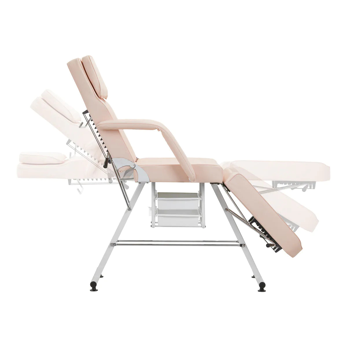 ActiveShop Basic 202 Hydraulic Beauty Bed With Trays Pink - full product view on a white background