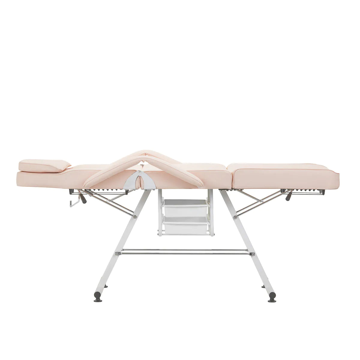 ActiveShop Basic 202 Hydraulic Beauty Bed With Trays Pink - full product view on a white background