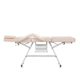 ActiveShop Basic 202 Hydraulic Beauty Bed With Trays Pink - full product view on a white background