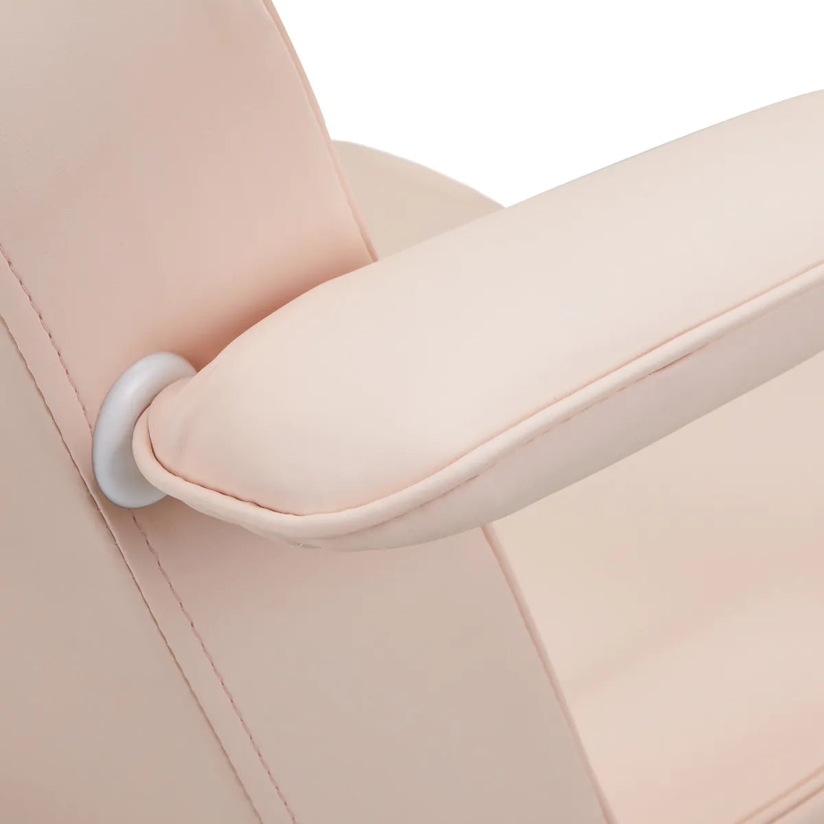ActiveShop Basic 202 Hydraulic Beauty Bed With Trays Pink - close-up of the upholstery and construction details