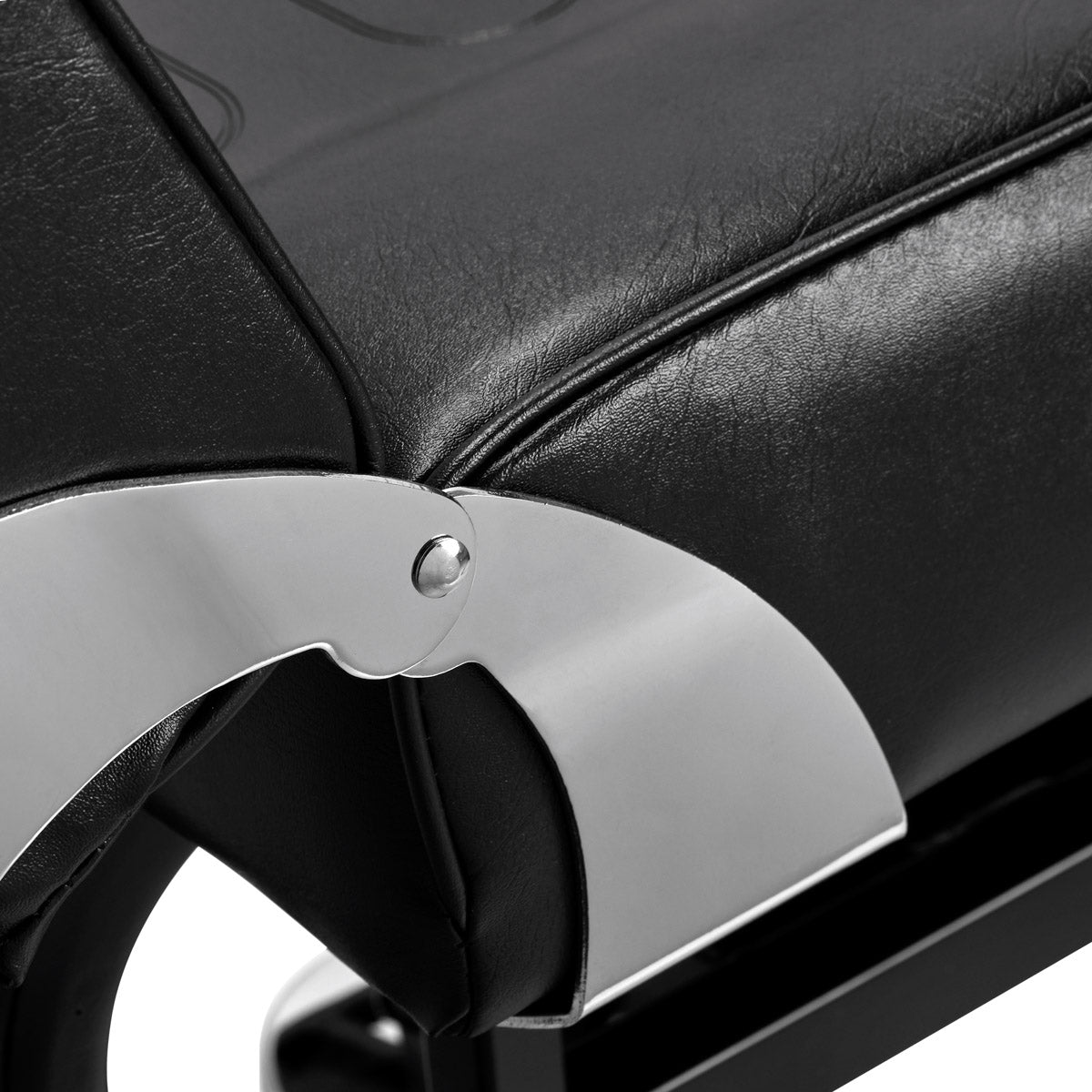 ActiveShop Basic 210 Hydraulic Beauty Bed Black - close-up of the upholstery and construction details