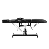 ActiveShop Basic 210 Hydraulic Beauty Bed Black - close-up showing the headrest, upholstery and adjustment controls