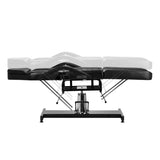 ActiveShop Basic 210 Hydraulic Beauty Bed Black - close-up showing the headrest, upholstery and adjustment controls