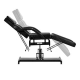 ActiveShop Basic 210 Hydraulic Beauty Bed Black - close-up showing the headrest, upholstery and adjustment controls