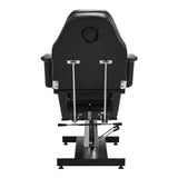 ActiveShop Basic 210 Hydraulic Beauty Bed Black - close-up showing the headrest, upholstery and adjustment controls