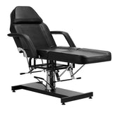 ActiveShop Basic 210 Hydraulic Beauty Bed Black - close-up showing the headrest, upholstery and adjustment controls
