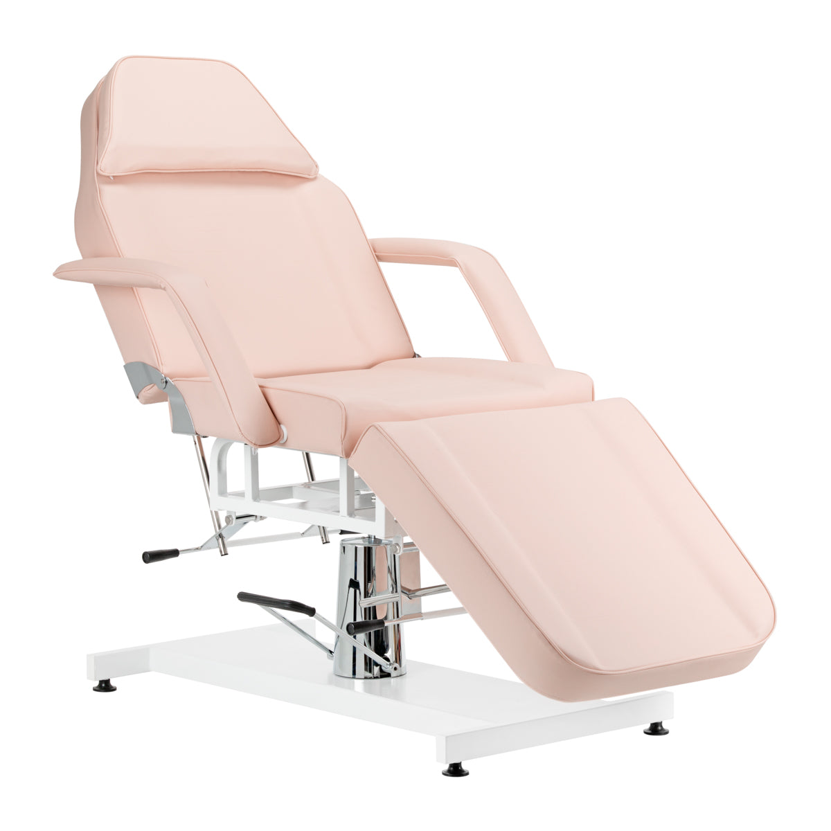 ActiveShop Basic 210 Hydraulic Beauty Bed Pink - full product view at an angle on a white background