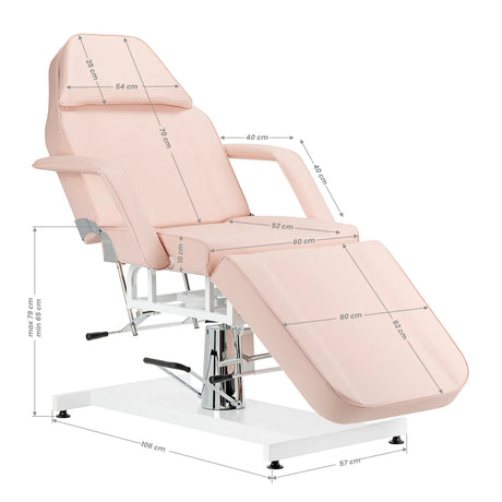 ActiveShop Basic 210 Hydraulic Beauty Bed Pink - full product view on a white background