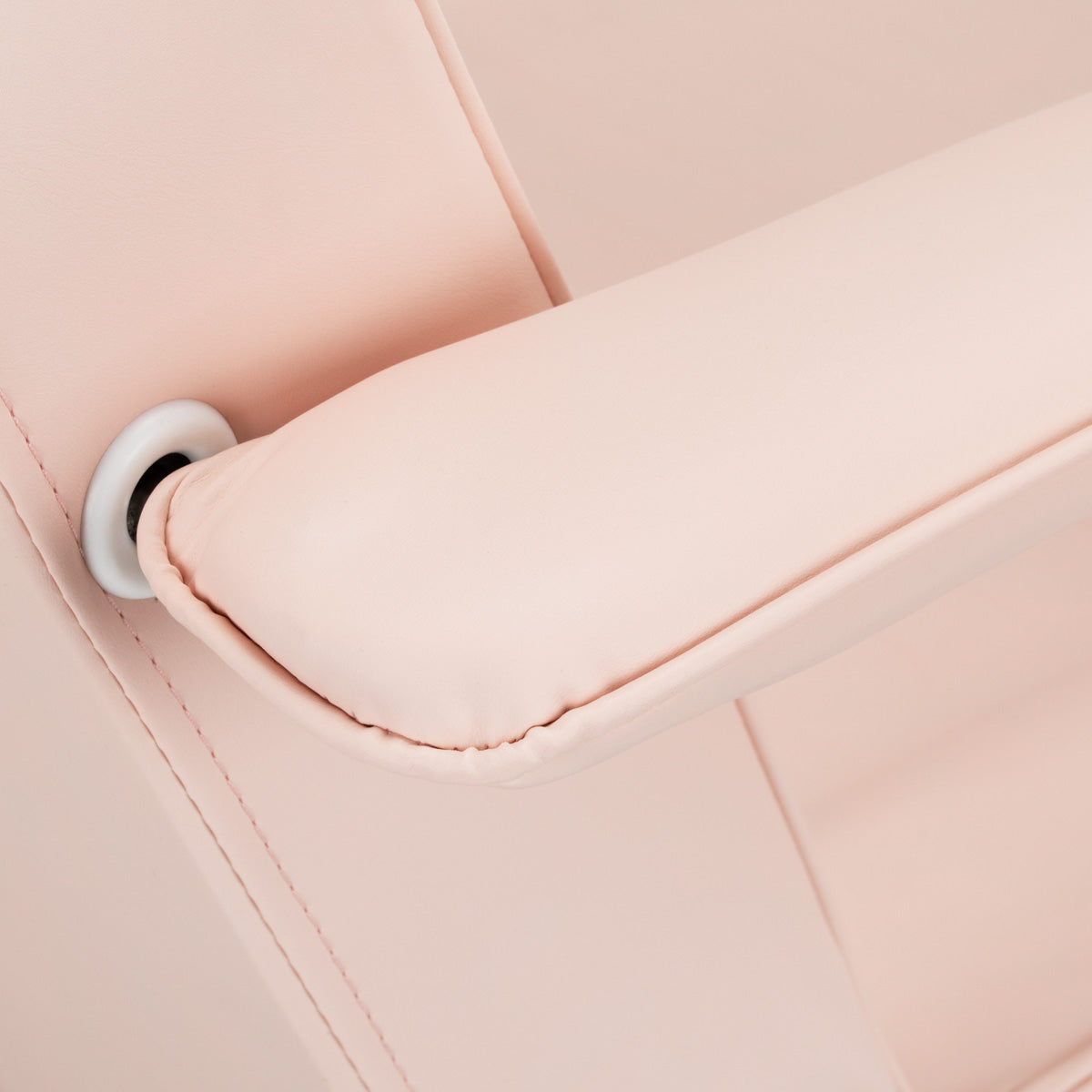 ActiveShop Basic 210 Hydraulic Beauty Bed Pink - close-up of the upholstery and construction details