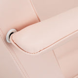 ActiveShop Basic 210 Hydraulic Beauty Bed Pink - close-up of the upholstery and construction details