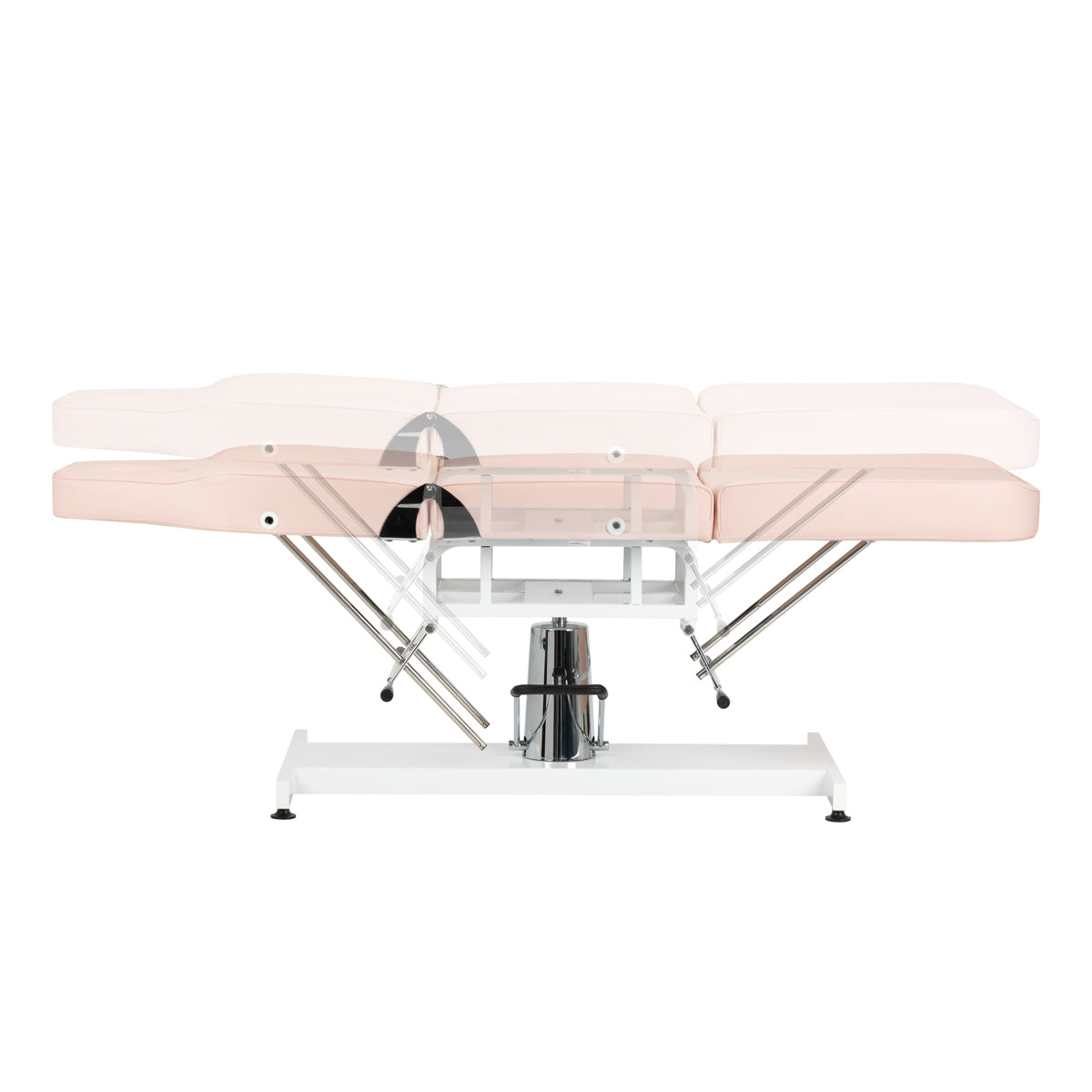 ActiveShop Basic 210 Hydraulic Beauty Bed Pink - close-up showing the headrest, upholstery and adjustment controls