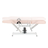 ActiveShop Basic 210 Hydraulic Beauty Bed Pink - close-up showing the headrest, upholstery and adjustment controls