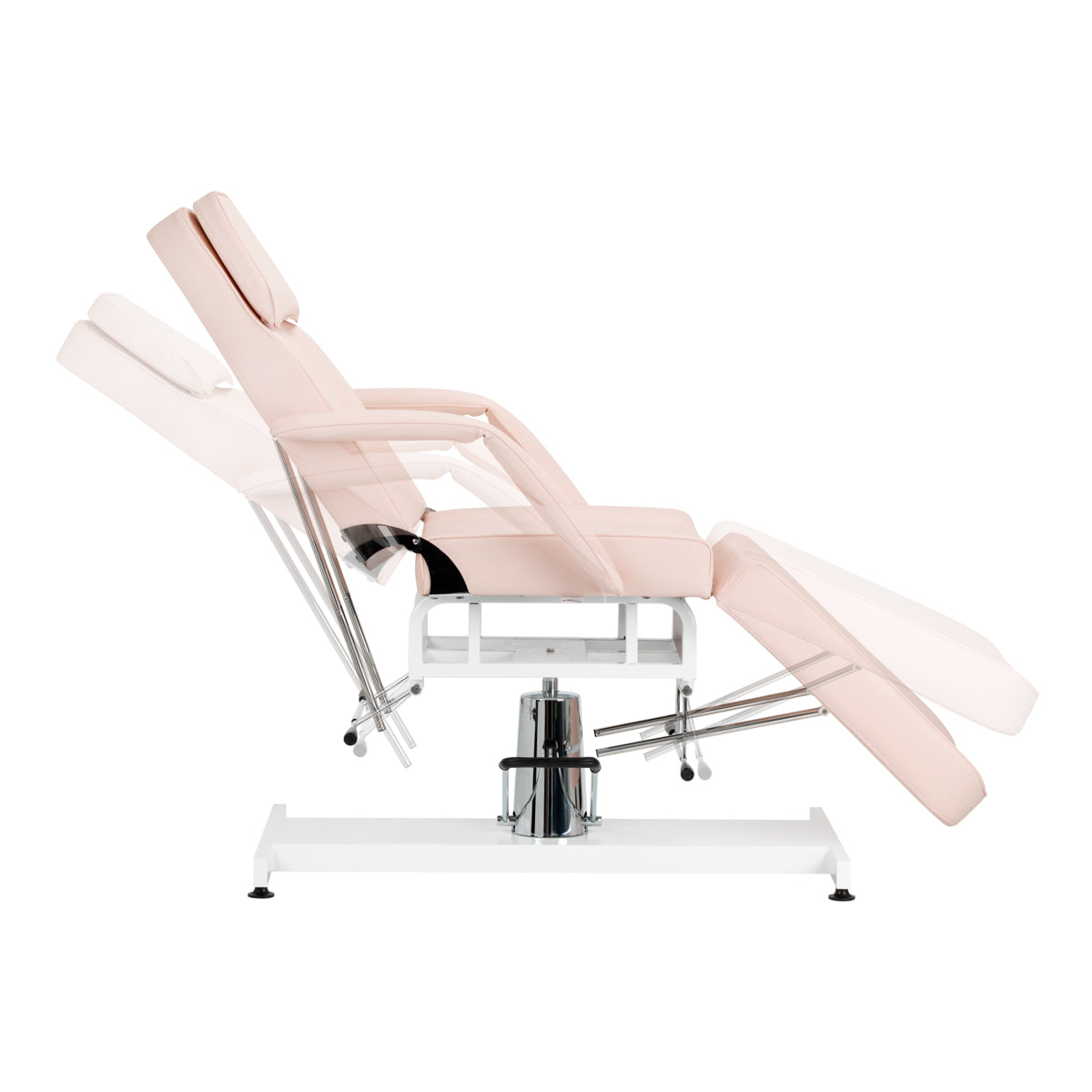 ActiveShop Basic 210 Hydraulic Beauty Bed Pink - close-up showing the headrest, upholstery and adjustment controls