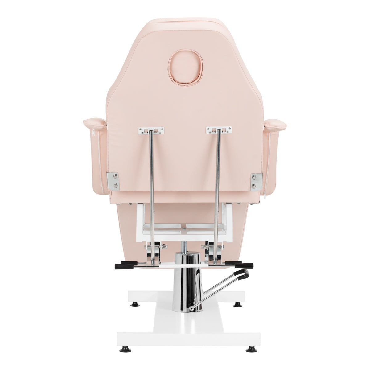 ActiveShop Basic 210 Hydraulic Beauty Bed Pink - close-up showing the headrest, upholstery and adjustment controls