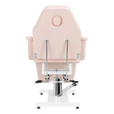 ActiveShop Basic 210 Hydraulic Beauty Bed Pink - close-up showing the headrest, upholstery and adjustment controls