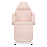 ActiveShop Basic 210 Hydraulic Beauty Bed Pink - close-up showing the headrest, upholstery and adjustment controls