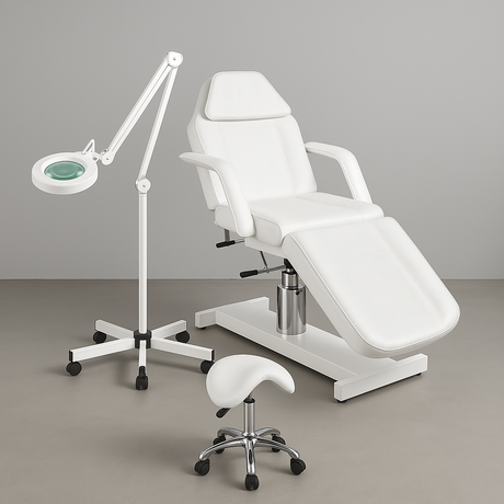 ActiveShop Beauty Bed White A210 + LED Magnifier Lamp S5 + Beauty Stool 302 Bundle - close-up of a construction detail