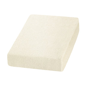 ActiveShop Beauty Chair / Bed Terry Sheet Elastic Cover 70cm × 190cm Cream - full product view at an angle on a white background
