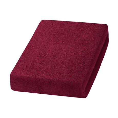 ActiveShop Beauty Chair / Bed Terry Sheet Elastic Cover 70cm × 190cm Maroon - full product view at an angle on a white background
