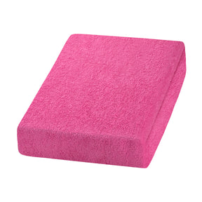 ActiveShop Beauty Chair / Bed Terry Sheet Elastic Cover 70cm × 190cm Pink - full product view at an angle on a white background