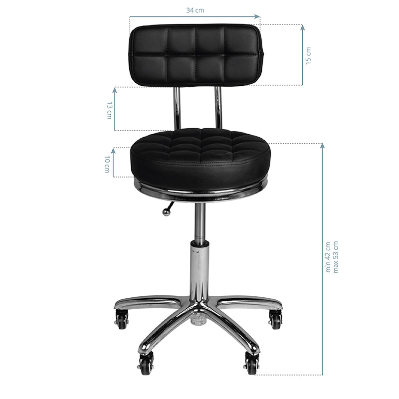 ActiveShop Beauty Stool AM-877 Black - full product view on a white background