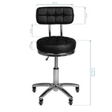 ActiveShop Beauty Stool AM-877 Black - full product view on a white background