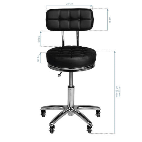 ActiveShop Beauty Stool AM-877 Black - full product view on a white background
