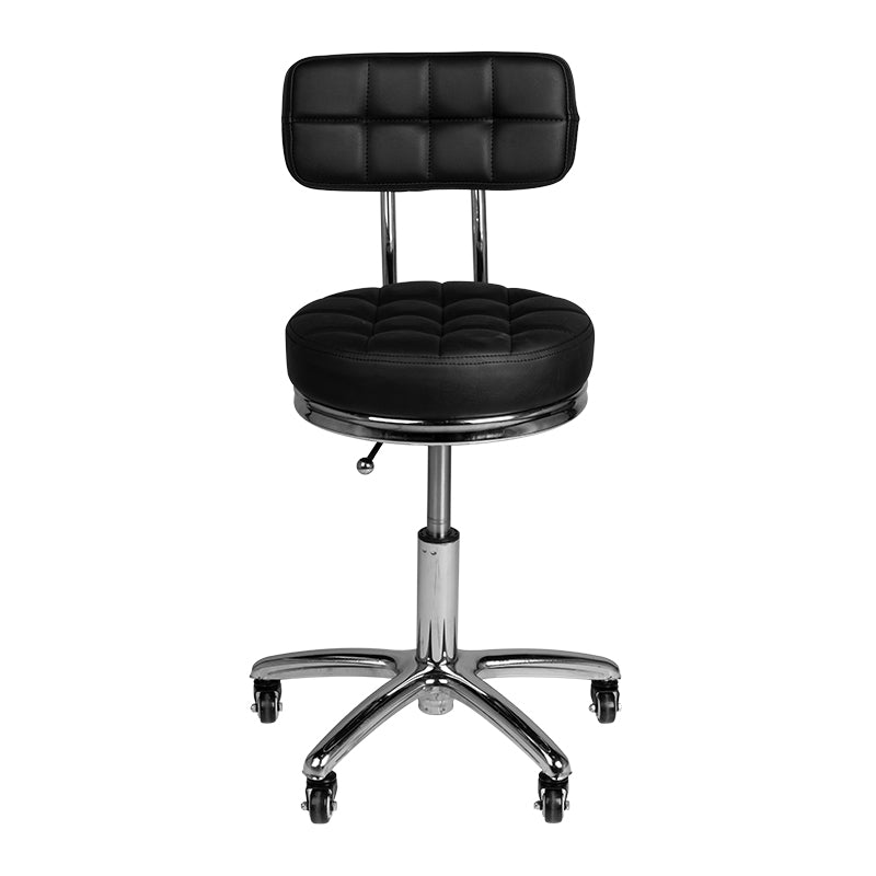 ActiveShop Beauty Stool AM-877 Black - close-up of the upholstery and adjustment details