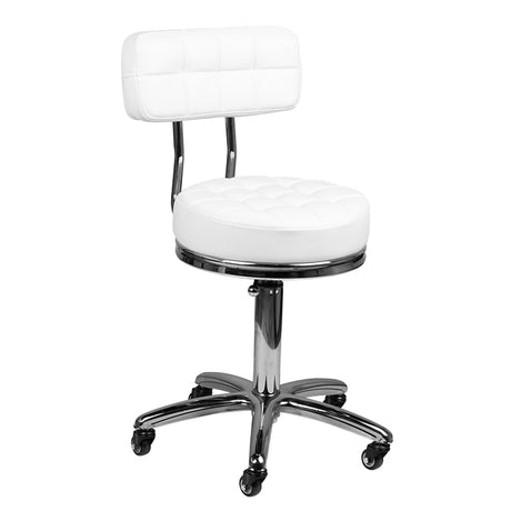 ActiveShop Beauty Stool AM-877 White - full product view at an angle on a white background