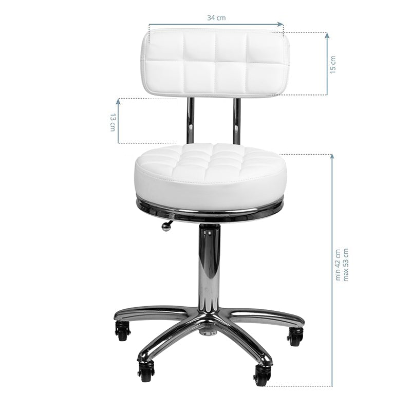 ActiveShop Beauty Stool AM-877 White - full product view on a white background