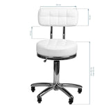 ActiveShop Beauty Stool AM-877 White - full product view on a white background