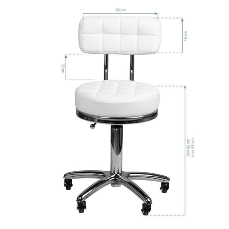 ActiveShop Beauty Stool AM-877 White - full product view on a white background