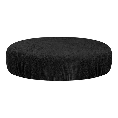 ActiveShop Beauty Stool Elastic Cover 30-35cm Terry Fabric Black - full product view at an angle on a white background