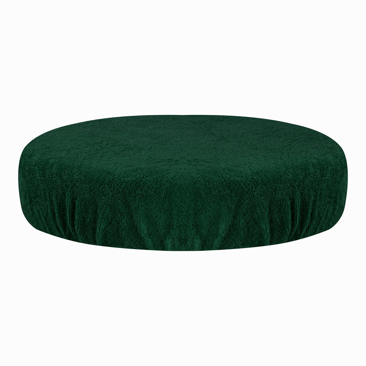 ActiveShop Beauty Stool Elastic Cover 30-35cm Terry Fabric Bottle Green - full product view at an angle on a white background